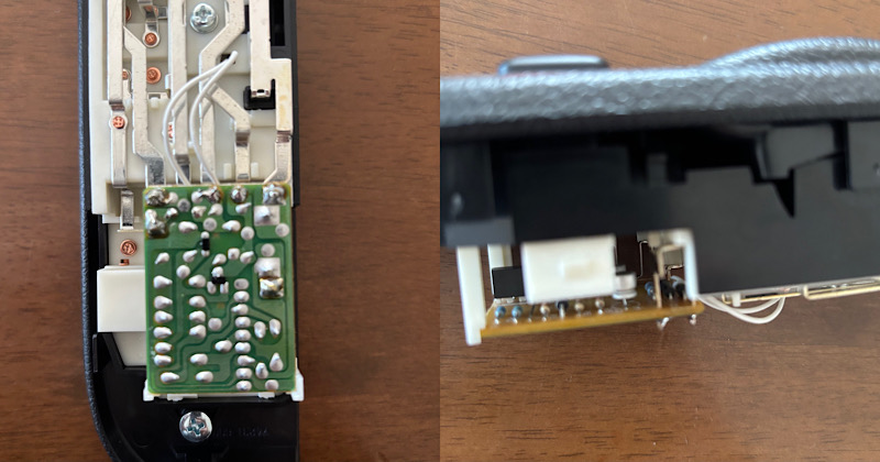 オートUP化のためにダイオードを追加したランドクルーザー70のパワーウィンドウスイッチ基板